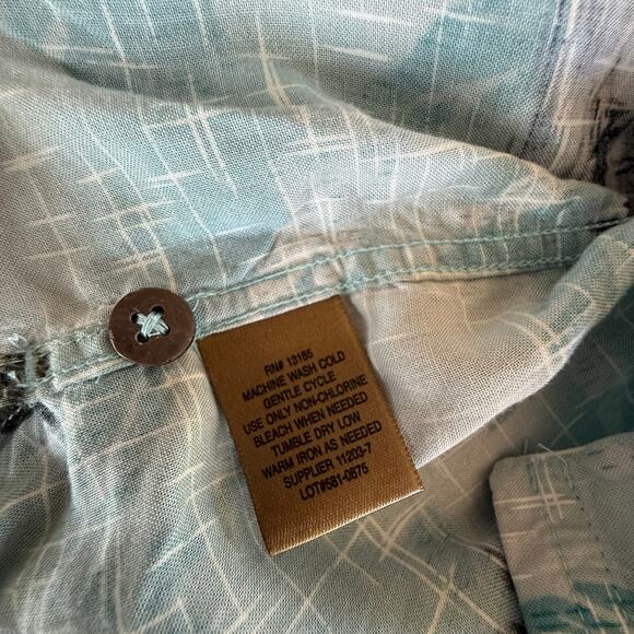 Foundry Co Blue Hawaiian Button Up Shirt Mens Large Tall Vacation Tropical Blue - Picture 7 of 9